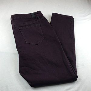 Simply Vera Vera Wang Skinny Mid Rise Jeans Size 12 Burgundy Ankle Length